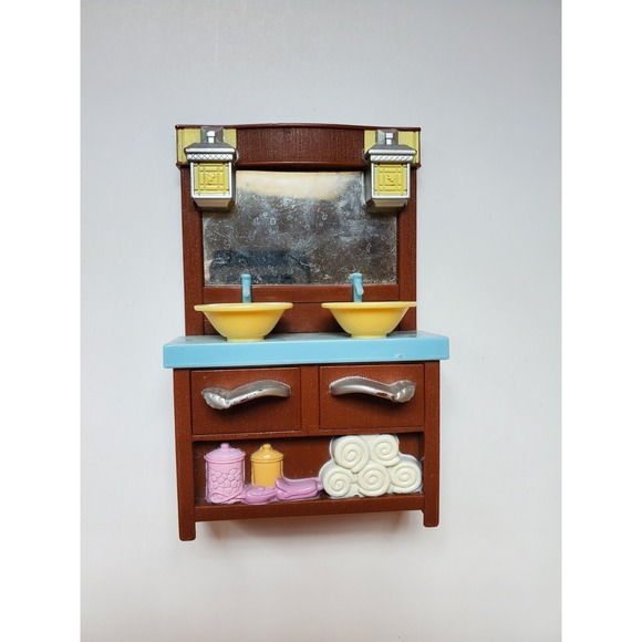 Fisher-Price Other - Mattel Fisher Price Loving Family Bathroom Sink Vanity Doll House Furniture 2008